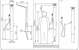 Душова панель Kolpa San Slim 1600 2f Kerrock андезит 564060