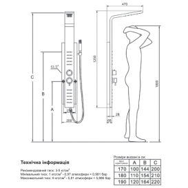 Душова панель Primera Intera настінна хром 4350019