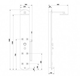 Душевая панель Sanwerk Nui Max Square SL хром SW0003070