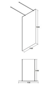 Душова перегородка Besco Aveo Due Walk-In 110х195 см глянцевий хром/прозоре скло AVD-110-195C