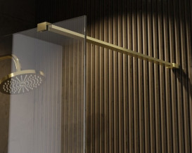 Душова перегородка Besco Eco-N Walk in 90х195 см профіль золото/прозоре скло ENG-90-195C