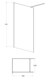 Душова перегородка Besco Eco-N Walk-In 90х195 см збройовий метал/прозоре скло ENGM90-195C