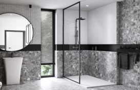 Душевая перегородка Besco Icon Walk in 100х200 см профиль черный матовый/прозрачное стекло IC-100-200C