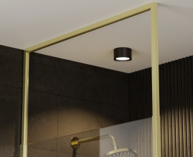 Душова перегородка Besco Icon Walk in 120х200 см профіль золото/прозоре скло ICG-120-200C