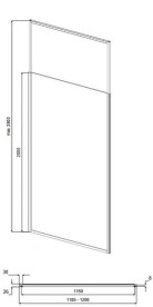 Душова перегородка Besco Icon Walk-In 120х200 см збройовий метал/прозоре скло ICGM120-200C