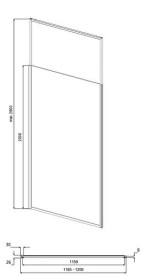 Душевая перегородка Besco Icon Walk-In 120х200 см профиль хром/прозрачное стекло ICH-120-200C