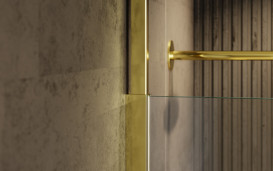 Душова перегородка Besco Icon Walk-In 110х200 см профіль золото/прозоре скло ICG-110-200C