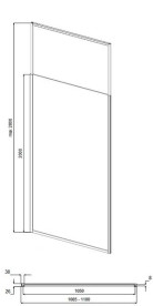 Душова перегородка Besco Icon Walk-In 110х200 см профіль золото/прозоре скло ICG-110-200C