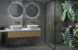 Душова перегородка Besco Toca Walk in 90х190 см профіль чорний матовий/прозоре скло TCB-90-190C