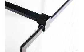 Душова перегородка Besco Toca Walk in 90х190 см профіль чорний матовий/прозоре скло TCB-90-190C