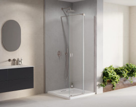 Душевая перегородка Besco Vayo Walk-In 120х200 см раздвижная глянцевый хром/прозрачное стекло VY-120-200C