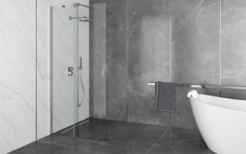 Душевая перегородка Besco Vayo Walk-In 120х200 см раздвижная глянцевый хром/прозрачное стекло VY-120-200C