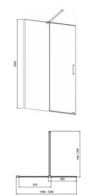 Душевая перегородка Besco Vayo Walk-In 120х200 см раздвижная глянцевый хром/прозрачное стекло VY-120-200C