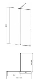 Душевая перегородка Besco Vayo Walk-In 130х200 см раздвижная глянцевый хром/прозрачное стекло VY-130-200C