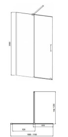 Душова перегородка Besco Vayo Walk-In 110х200 см розсувна золото/прозоре скло VYG-110-200C