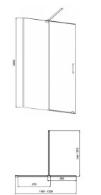 Душевая перегородка Besco Vayo Walk-In 120х200 см раздвижная золото/прозрачное стекло VYG-120-200C