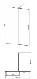 Душевая перегородка Besco Vayo Walk-In 130х200 см раздвижная золото/прозрачное стекло VYG-130-200C