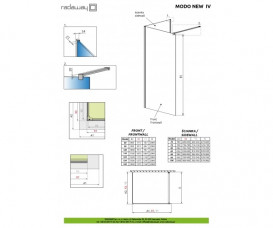 Душова перегородка фронтальна частина Radaway Modo New IV 100 см хром/прозоре скло 389604-01-01