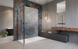 Душова перегородка фронтальна частина Radaway Modo New Black IV 120 см чорний/прозоре скло 389624-54-01