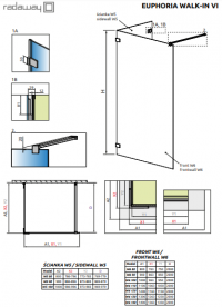 Душевая перегородка фронтальная часть Radaway Euphoria Walk-in VI 100 см хром/прозрачное стекло 383172-01-01