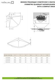 Душова плита Radaway RadаDrain з компактним жолобом 790x790 мм 5AK0808