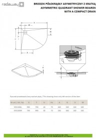 Душова плита Radaway RadаDrain права з компактним жолобом 990x790 мм 5EK1008R