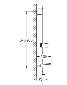 Душевая штанга Grohe Rainshower SmartActive 900 мм фантомный черный 22125KF0