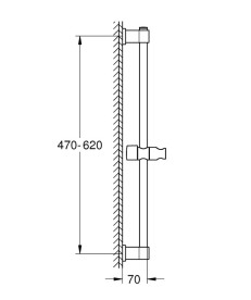 Душевая штанга Grohe Vitalio Universal 600 мм с держателем для душа черный матовый 277242431