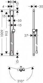 Душова штанга Hansgrohe Axor Citterio E 100,9 см зі шлангом поліроване золото 36736990