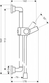 Душова штанга Hansgrohe Axor Citterio 96,9 см із шлангом 160 см шліфований чорний хром 27831340