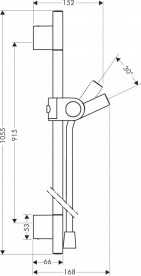 Душевая штанга Hansgrohe Axor Uno 105,5 см со шлангом 160 см шлифованный черный хром 27989340