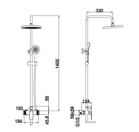 Душевая система Аквародос Zafira со смесителем хром АР000084966