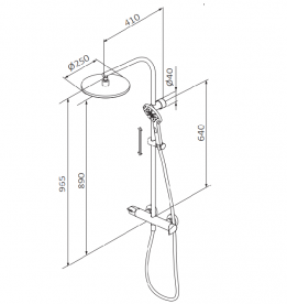 Душова система GRB E-Dry з фіксованою стійкою чорний 40440402