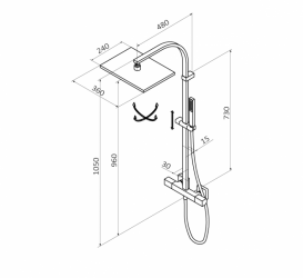 Душова система GRB Kala Black чорний 60449601