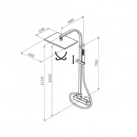 Душова система GRB Kala зі стійкою і одноважільним змішувачем хром 60467600