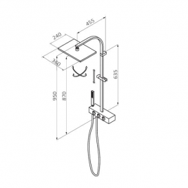 Душова система GRB Kala термостатична зі стійкою хром/білий 60460600XS