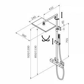 Душевая система GRB Kala термостатическая с раздвижной стойкой хром 60445600