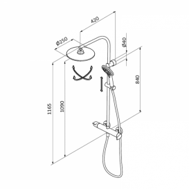 Душова система GRB Premier з фіксованою стійкою хром 50499500XL