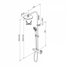 Душова система GRB Premier з розсувною стійкою хром 50499500TL