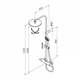 Душевая система GRB Premier термостатическая с фиксированной стойкой хром 50425500XL