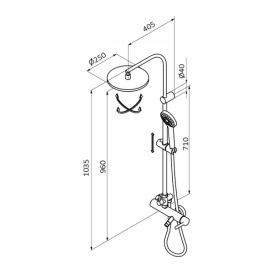 Душова система GRB Tender з фіксованою стійкою хром 40477400