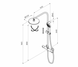 Душова система GRB Tender з термостатом хром 137900XL