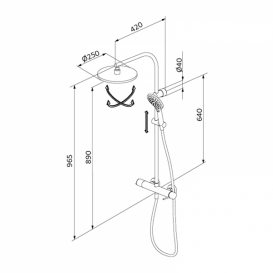 Душова система GRB Time з фіксованою стійкою чорний 47499472