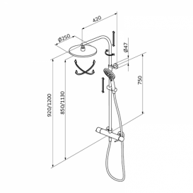 Душова система GRB Time з розсувною стійкою хром 47499470TL