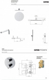 Душевая система GRB Time с термостатом верхним и ручным душем хром 07047010