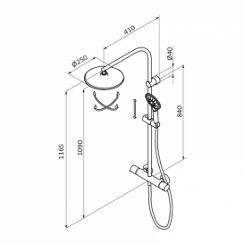Душова система GRB Time термостатична з фіксованою стійкою хром 47425470XL