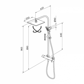 Душова система GRB Winner з фіксованою стійкою хром 44499440