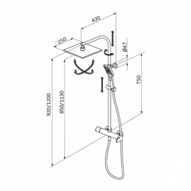 Душова система GRB Winner з розсувним стійкою хром 44499440TL