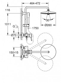 Душевая система Grohe Euphoria 260 Concetto со смесителем хром 23061002