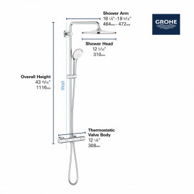 Душевая система Grohe Euphoria 310 CoolTouch с термостатом матовый никель 26726EN0